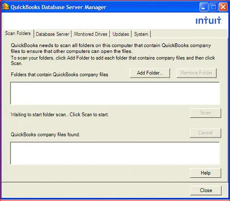 QuickBooks database server manager